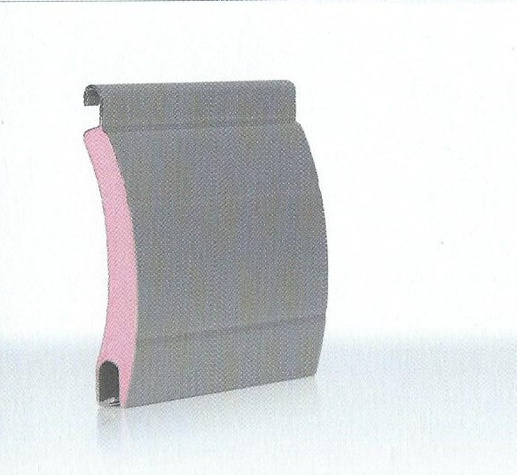 Profilo di tapparella in alluminio coibentato con poliuretano ad alta densità