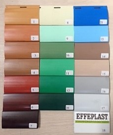 Campionario dei 20 colori disponibili per le tapparelle in plastica